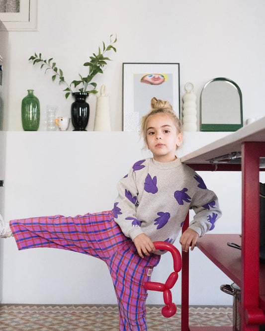 Lotiekids 100%有機棉小飛鳥大學T (淺灰) 2Y~9Y