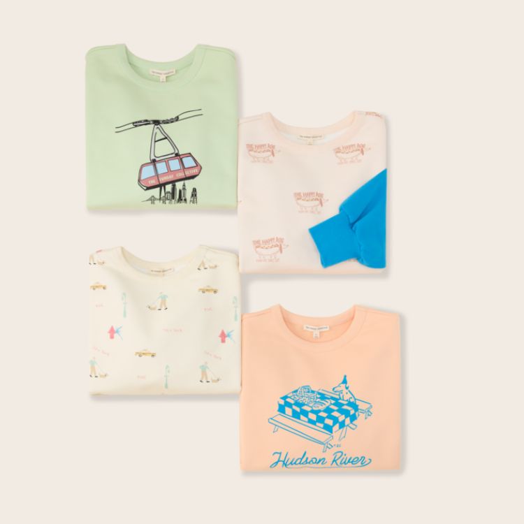 The Sunday Collective 100%有機棉撞色大學T - Happy Dog (現貨尺寸:4-5Y)