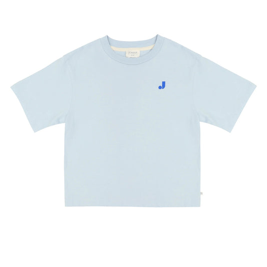 Jenest 100%有機棉寬版短袖 MASE T-shirt — Water Blue ❘ 現貨尺寸: 2Y~10Y