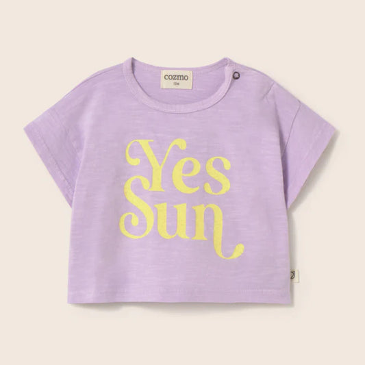 Cozmo 100%竹節棉短袖 T=shirt - Yes Sun - Lavender ❘ 現貨尺寸: 12M & 24M