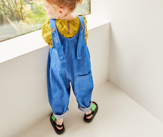 Studio Koter 100%有機棉牛仔吊帶褲 2-3Y (最後一件)