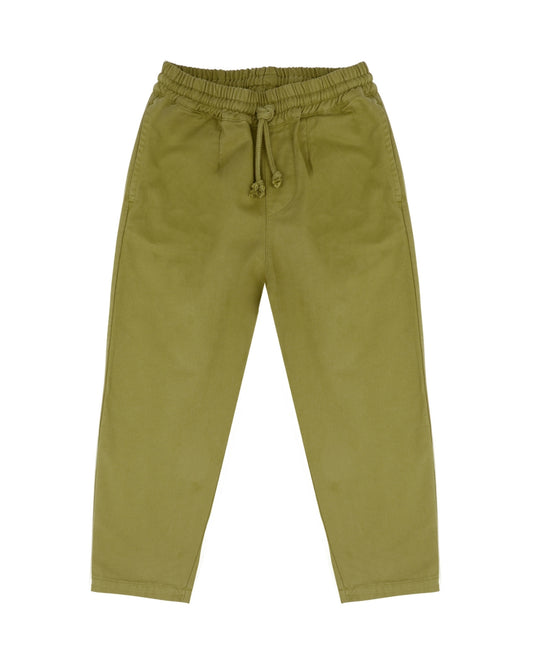 Jenest 100%有機棉長褲-卡其綠3Y~10Y