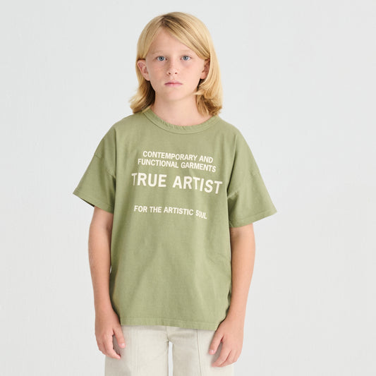 True Artist 100%有機棉 Sage 短袖 T-shirt ❘ 現貨尺寸: 4Y~9Y