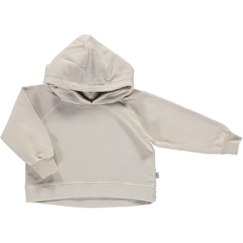 Poudre Organic 有機棉長袖帽T 礦物米白色 - 3Y (最後一件)