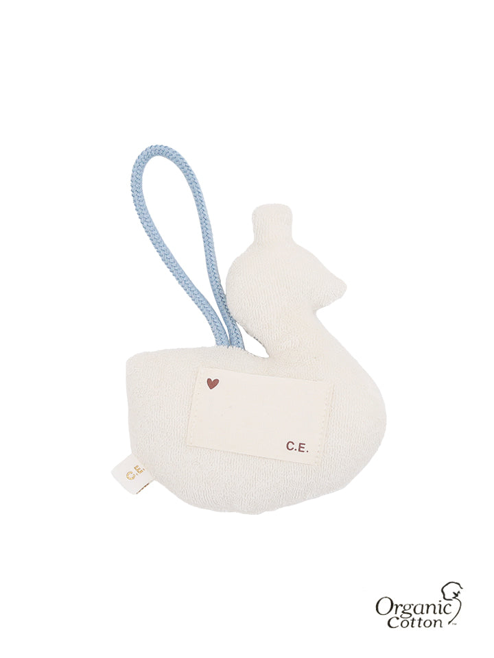 (預購商品) Creme enfant 有機棉天鵝造型刺繡姓名吊飾
