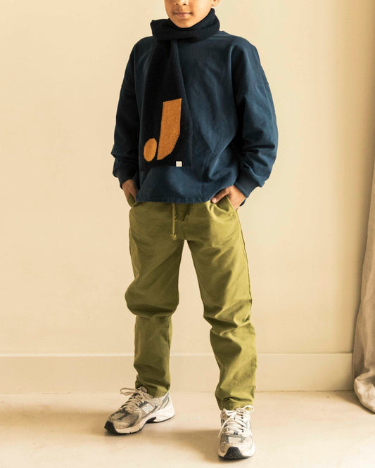 Jenest 100%純羊毛圍巾(深藍色) - 單一尺寸