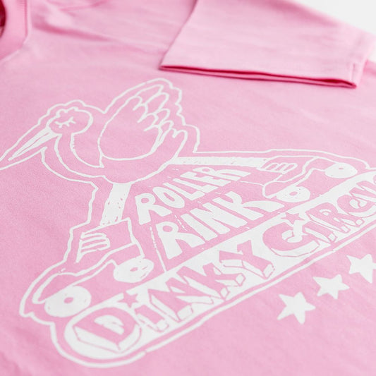 Dinky Circus 天鵝溜冰場寬鬆短袖t-shirt 太妃粉色 ❘ 現貨尺寸: 2Y~9Y