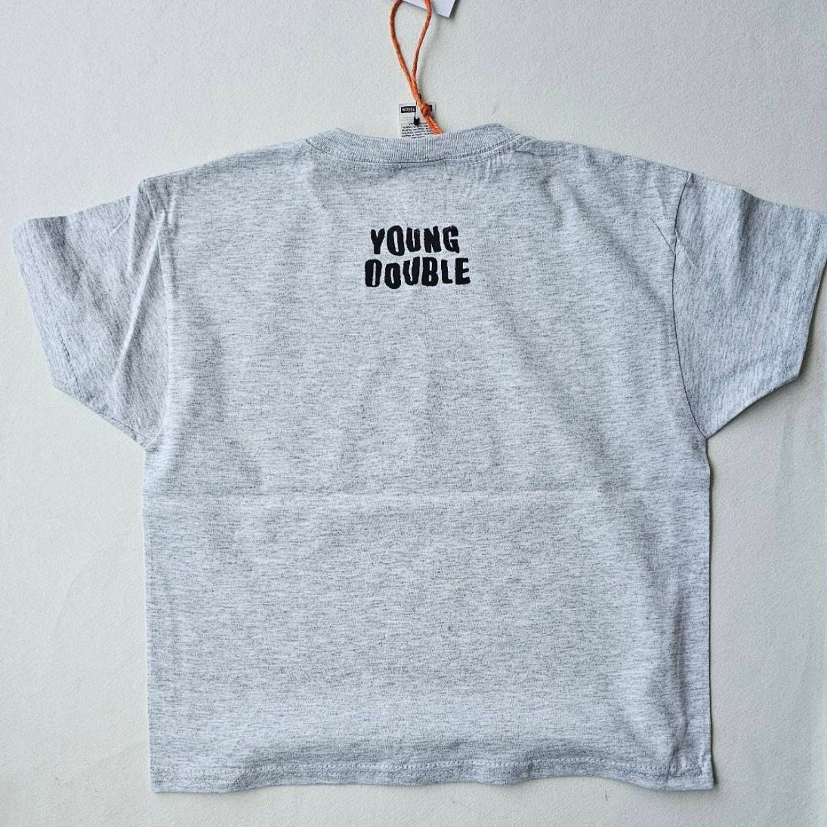 Young Double - 100%純棉 Still Learning 中性短袖淺灰 T-shirt ❘ 現貨尺寸:3Y~8Y