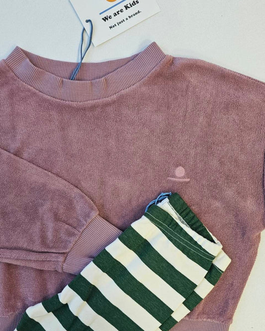 We are kids - 100%有機棉SWEAT GINGER Terry 復古玫瑰荷葉袖毛巾布上衣 ❘ 現貨尺寸: 4-5Y & 6-7Y