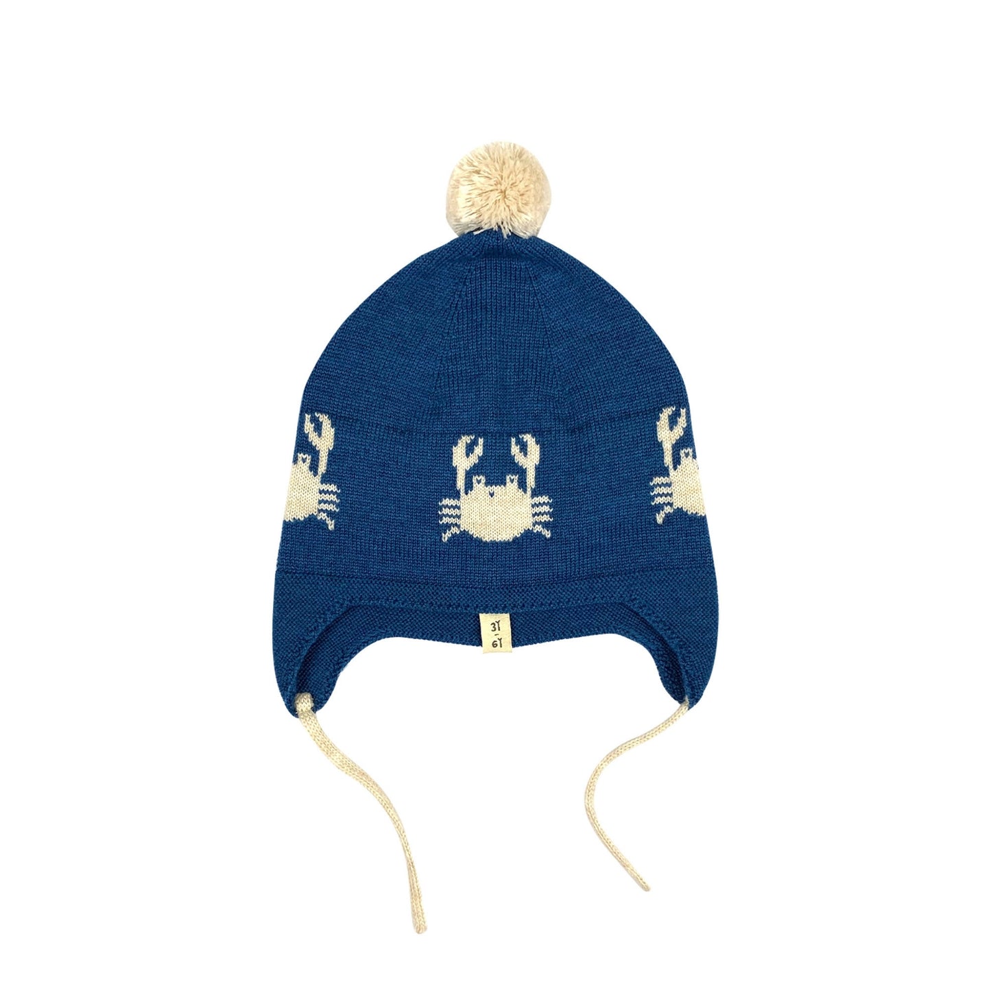 Bayiri 100%美麗諾羊毛針織帽 DANCING CRABS 1-3Y& 3-6Y