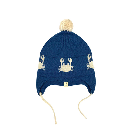 Bayiri 100%美麗諾羊毛針織帽 DANCING CRABS 1-3Y& 3-6Y