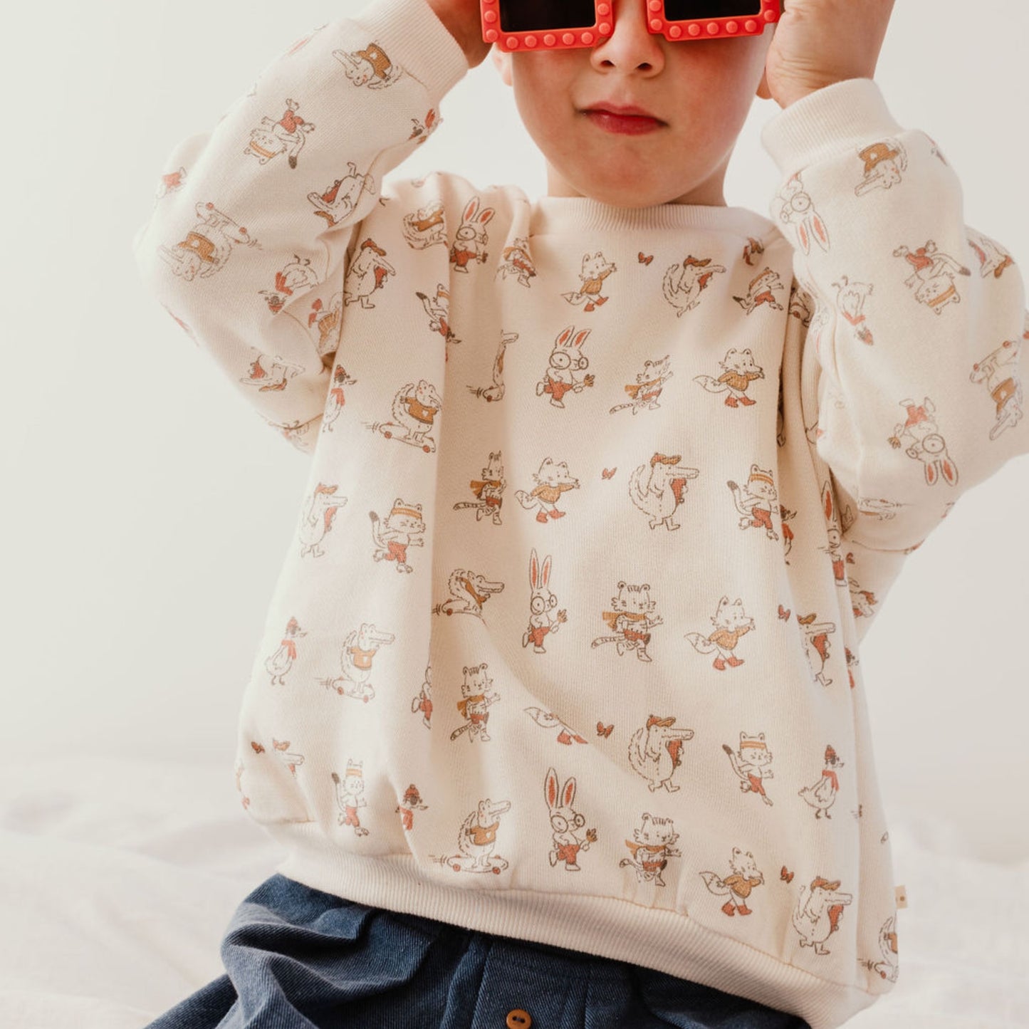 Les Petites Choses 100%有機棉大學T -Little friends 12M & 2Y