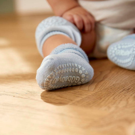 丹麥GoBabyGo 竹節棉防滑襪 - Sky Blue 3-4Y