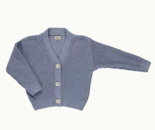 Poudre Organic 100%有機棉針織外套 baby blue 4Y