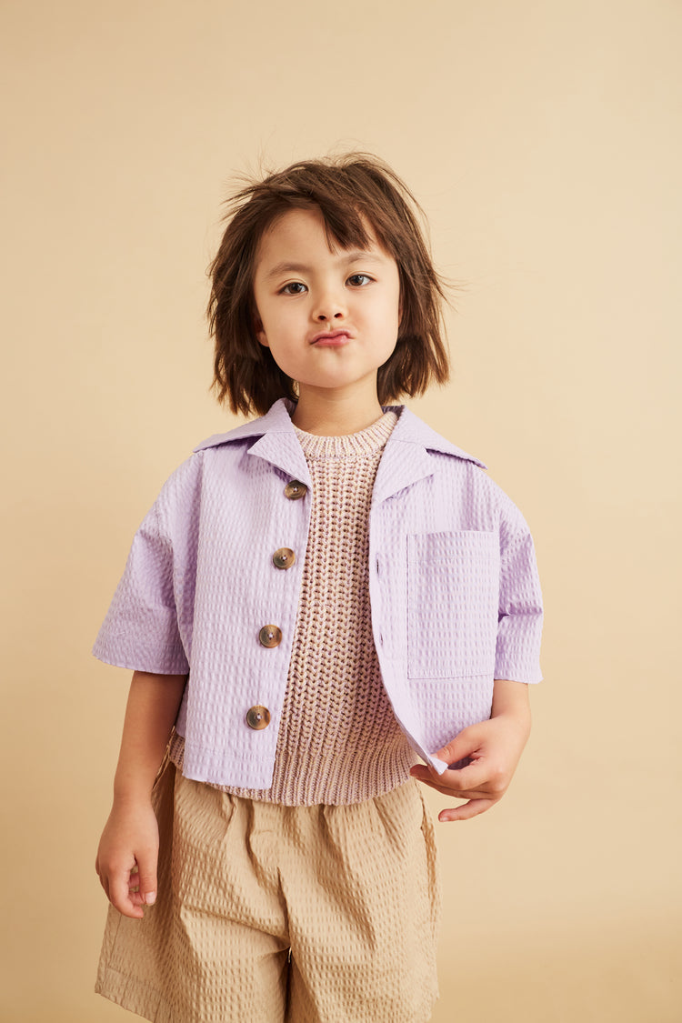 Studio Koter 有機棉泡泡紗襯衫 丁香紫 billie shirt-lilac (2-3Y & 4-5Y)