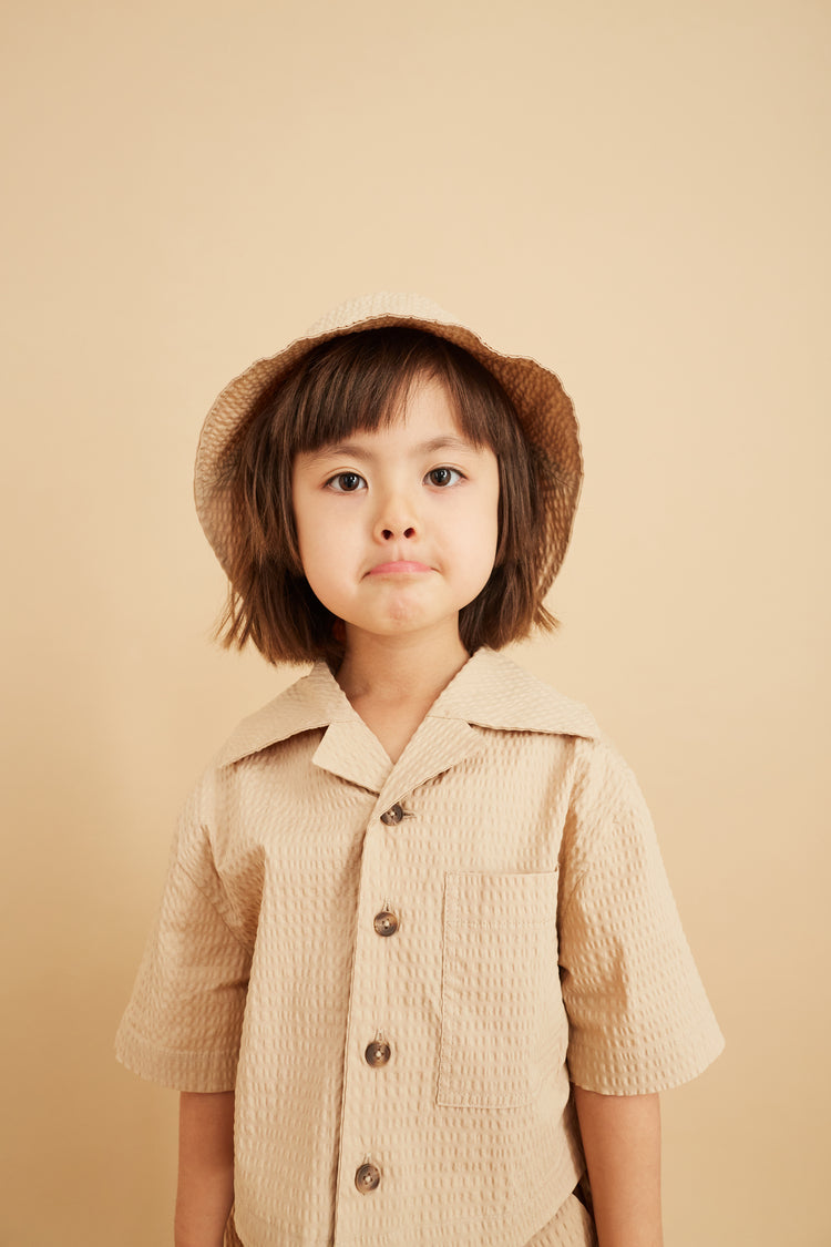 Studio Koter 有機棉泡泡紗襯衫 - 米色 billie shirt-beige (2-3Y & 4-5Y)