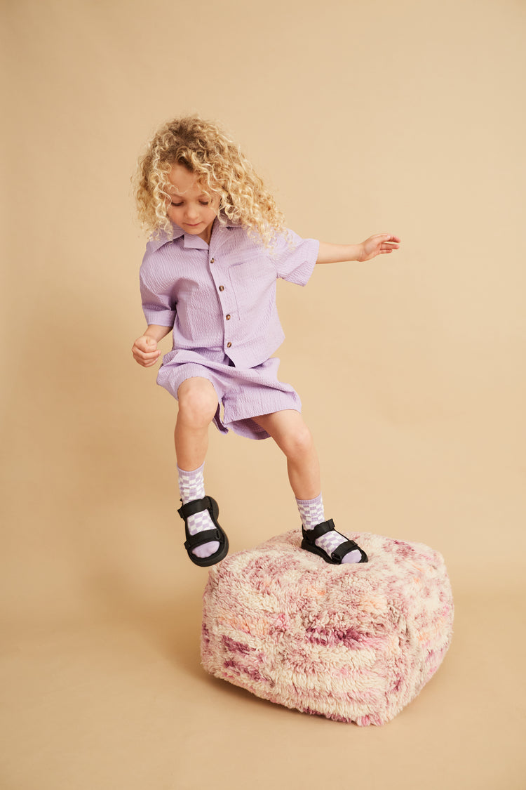 Studio Koter 有機棉泡泡紗襯衫 丁香紫 billie shirt-lilac (2-3Y & 4-5Y)