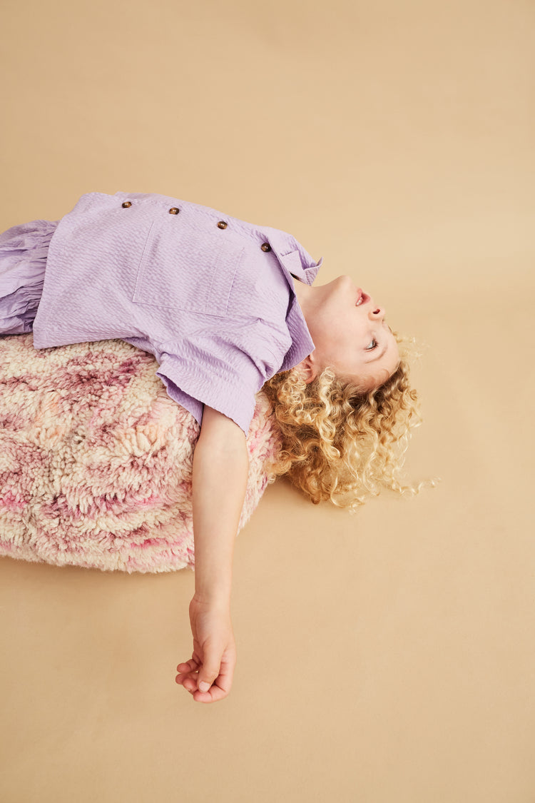 Studio Koter 有機棉泡泡紗襯衫 丁香紫 billie shirt-lilac (2-3Y & 4-5Y)