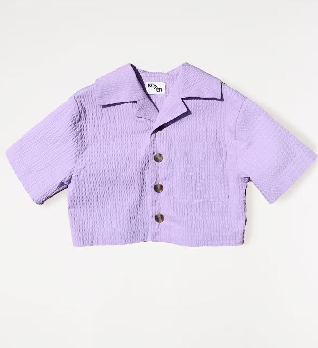 Studio Koter 有機棉泡泡紗襯衫 丁香紫 billie shirt-lilac (2-3Y & 4-5Y)