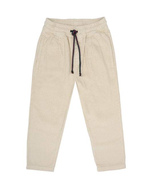 Jenest 100%有機棉燈心絨長褲-米白 5Y~10Y