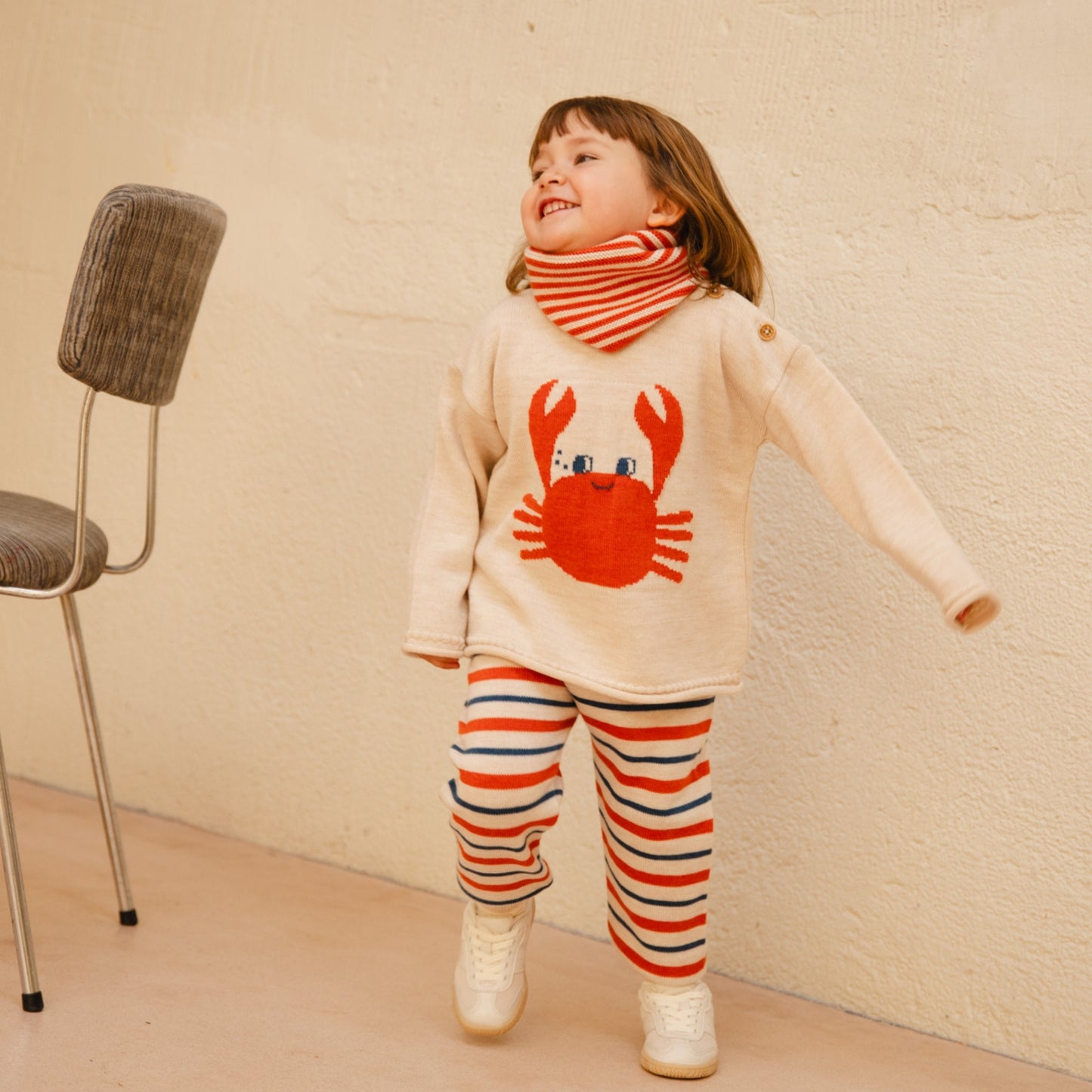 Bayiri 100%美麗諾羊毛上衣-Happy Crab 2Y~6Y