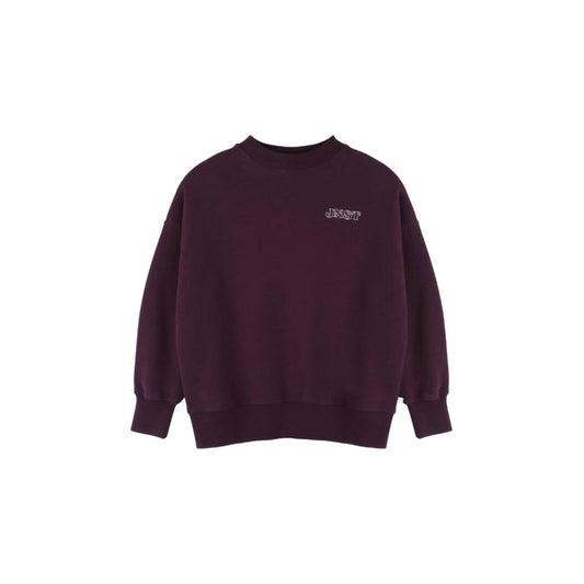 Jenest 100%有機棉刺繡大學T - Cherry Bordeaux 櫻桃酒紅 ❘ 現貨尺寸: 3Y-8Y