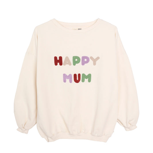 Les Petites Choses 100%有機棉Happy Mum 大學T - Cream 大人款 單一尺寸(S&M皆可穿)