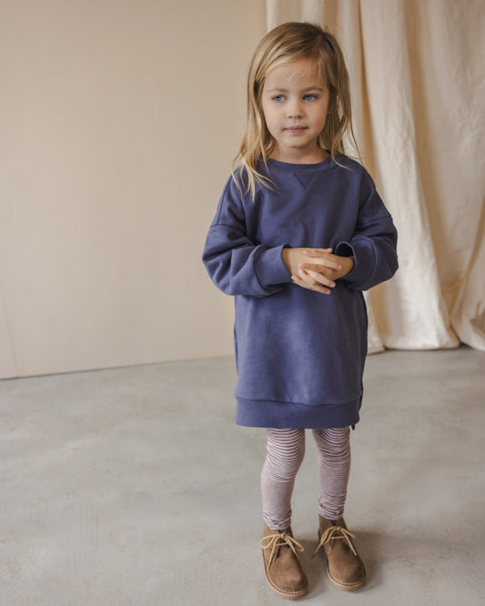 Phil&Phae 100%有機棉長版大學T/洋裝 - dusk blue (3Y~8Y)