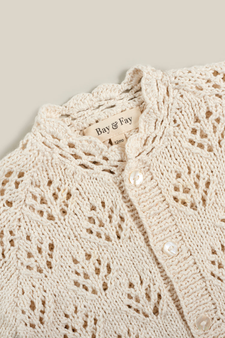 Bay&Fay 純棉手工針織外套 - Lacey Cardigan - Sugar Swizzle 2Y & 3Y (各最後一件)