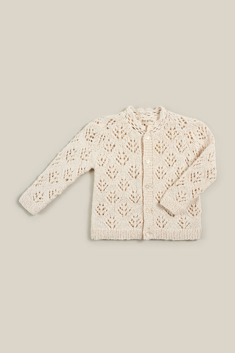 Bay&Fay 純棉手工針織外套 - Lacey Cardigan - Sugar Swizzle 2Y & 3Y (各最後一件)