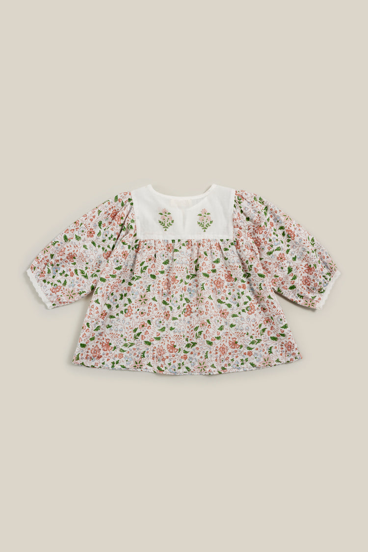 Bay & Fay 有機棉薄長袖上衣 - Meadow Blouse - Pink (12M~3Y)