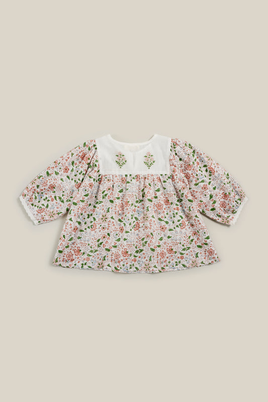 Bay & Fay 有機棉薄長袖上衣 - Meadow Blouse - Pink (12M~3Y)