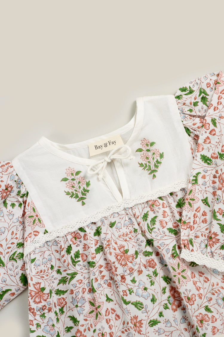Bay & Fay 有機棉薄長袖上衣 - Meadow Blouse - Pink (12M~3Y)