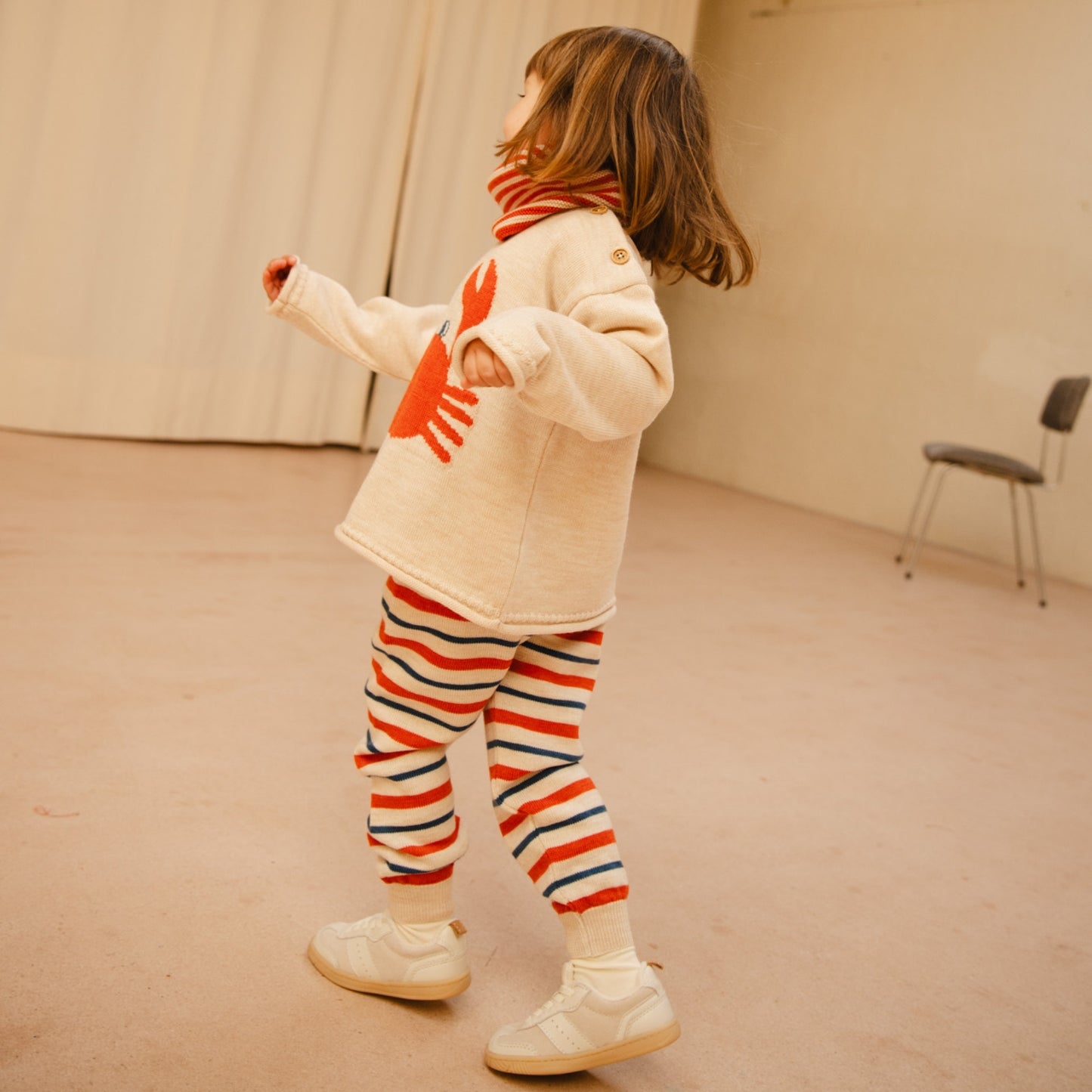 Bayiri 100% 美麗諾羊毛長褲Crabby Stripes 2Y~6Y