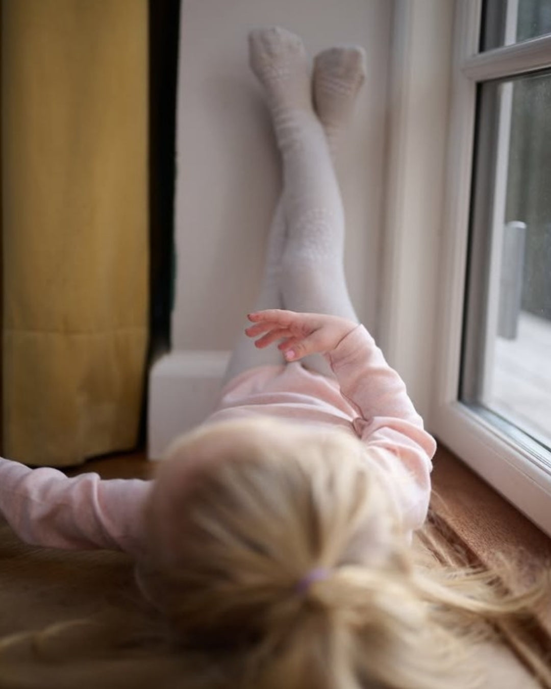 丹麥GoBabyGo 竹纖維爬行褲襪 - Off White ❘ 現貨尺寸: 6-12M & 12-18M