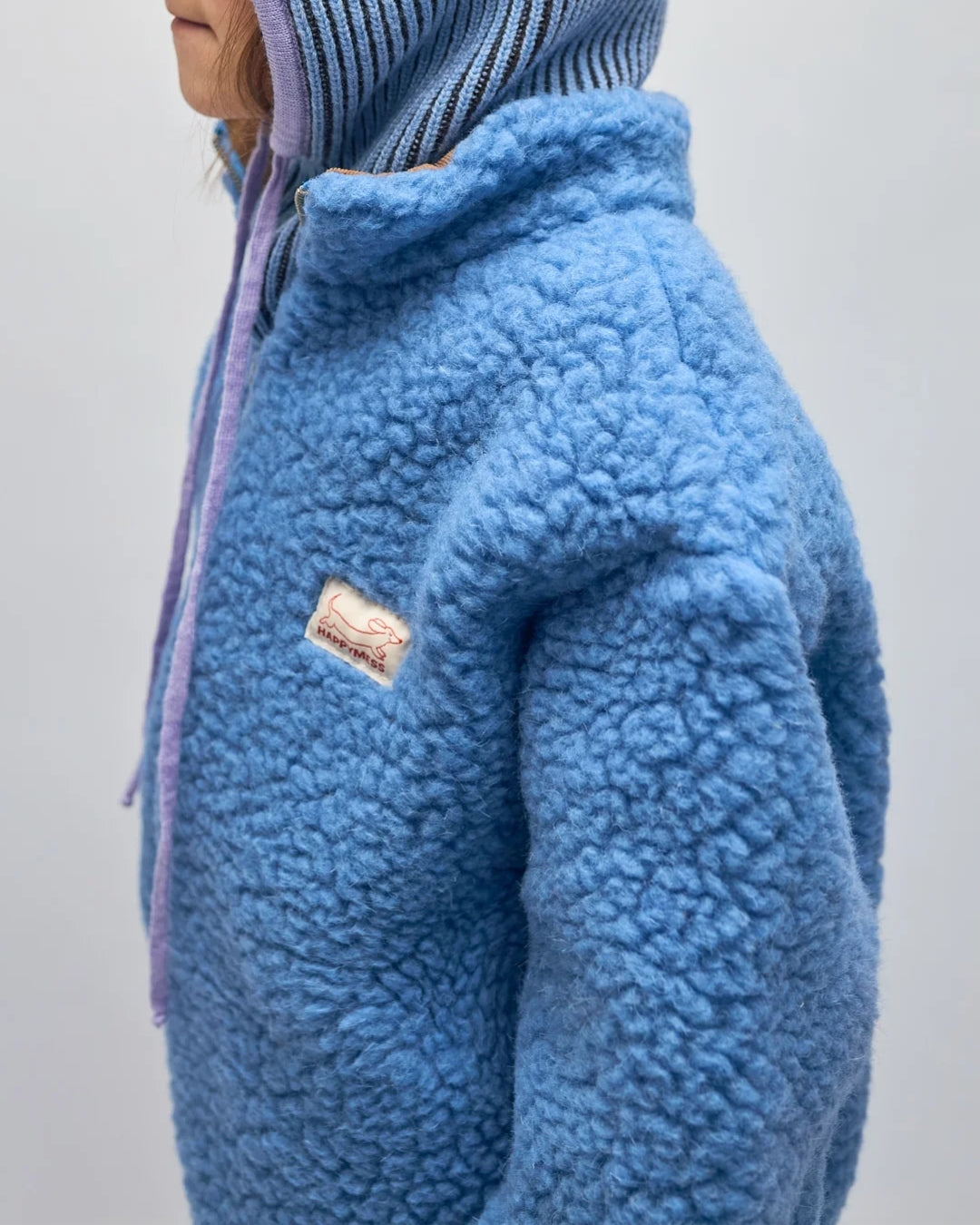 Happymess|美麗諾羊毛 Bomber 外套 - Ice Blue ❘ 現貨尺寸: 1Y~6Y