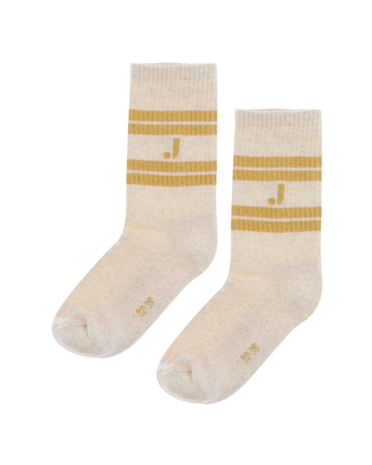 Jenest 有機棉運動襪 金黃條紋 4Y~10Y