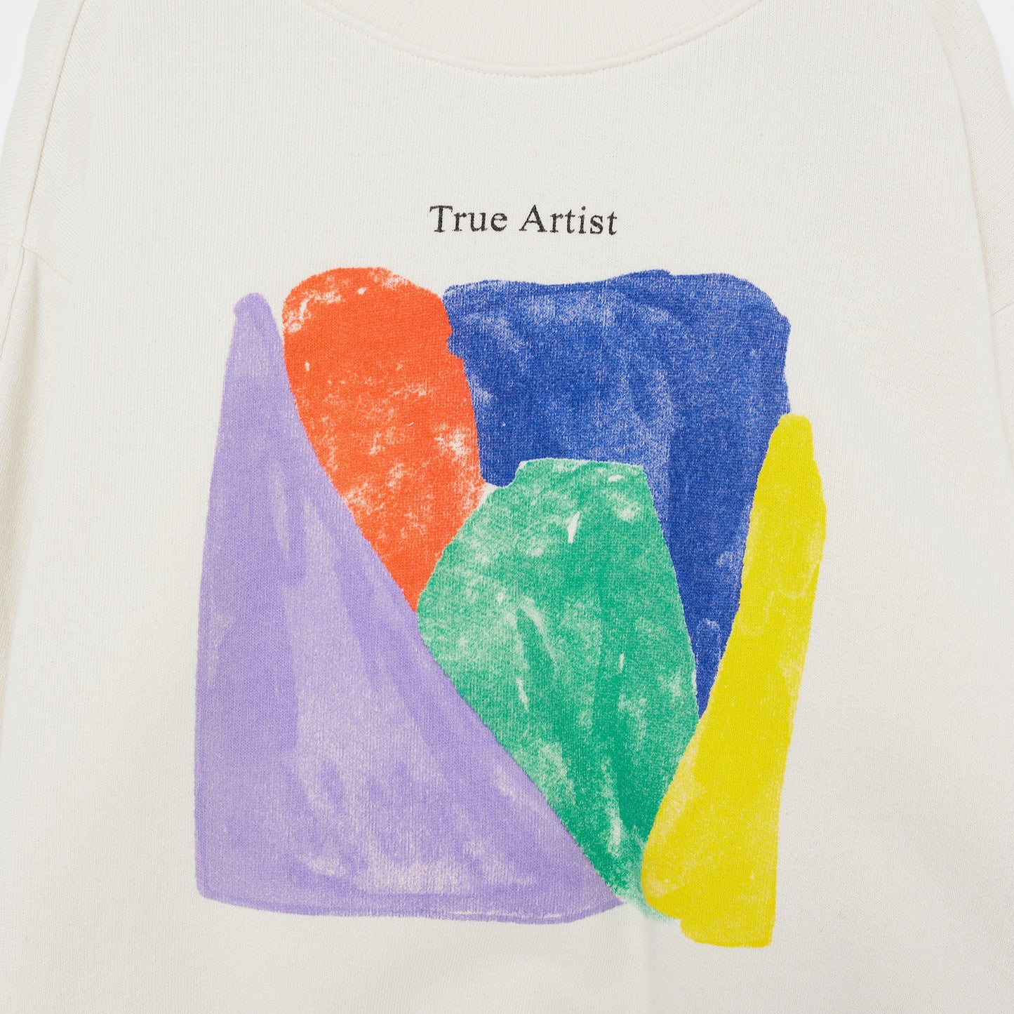 True Artist 100% 有機棉 Oversized 大學T - 霧白 4Y~9Y