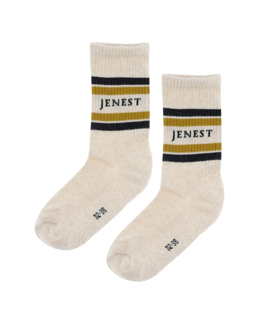 Jenest 有機棉運動襪 黑色+金色條紋 4Y~10Y