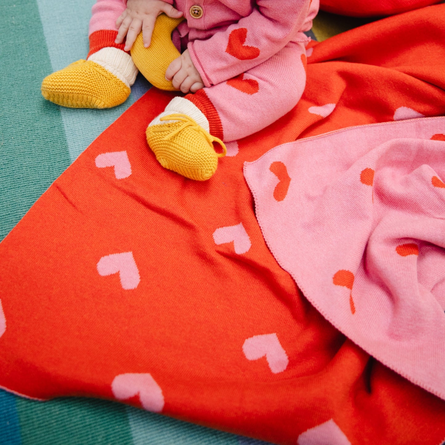 Bayiri 100%有機棉經典蓋毯 Pink Lovely