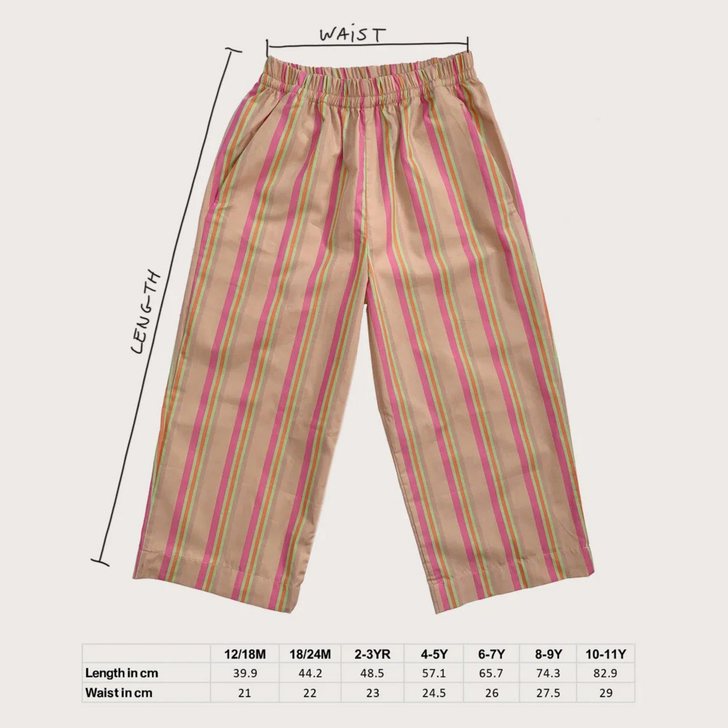 Studio Koter 100%有機棉條紋 EVER 寬褲 大人款 - CANDY STRIPE ❘ 現貨尺寸: S & M