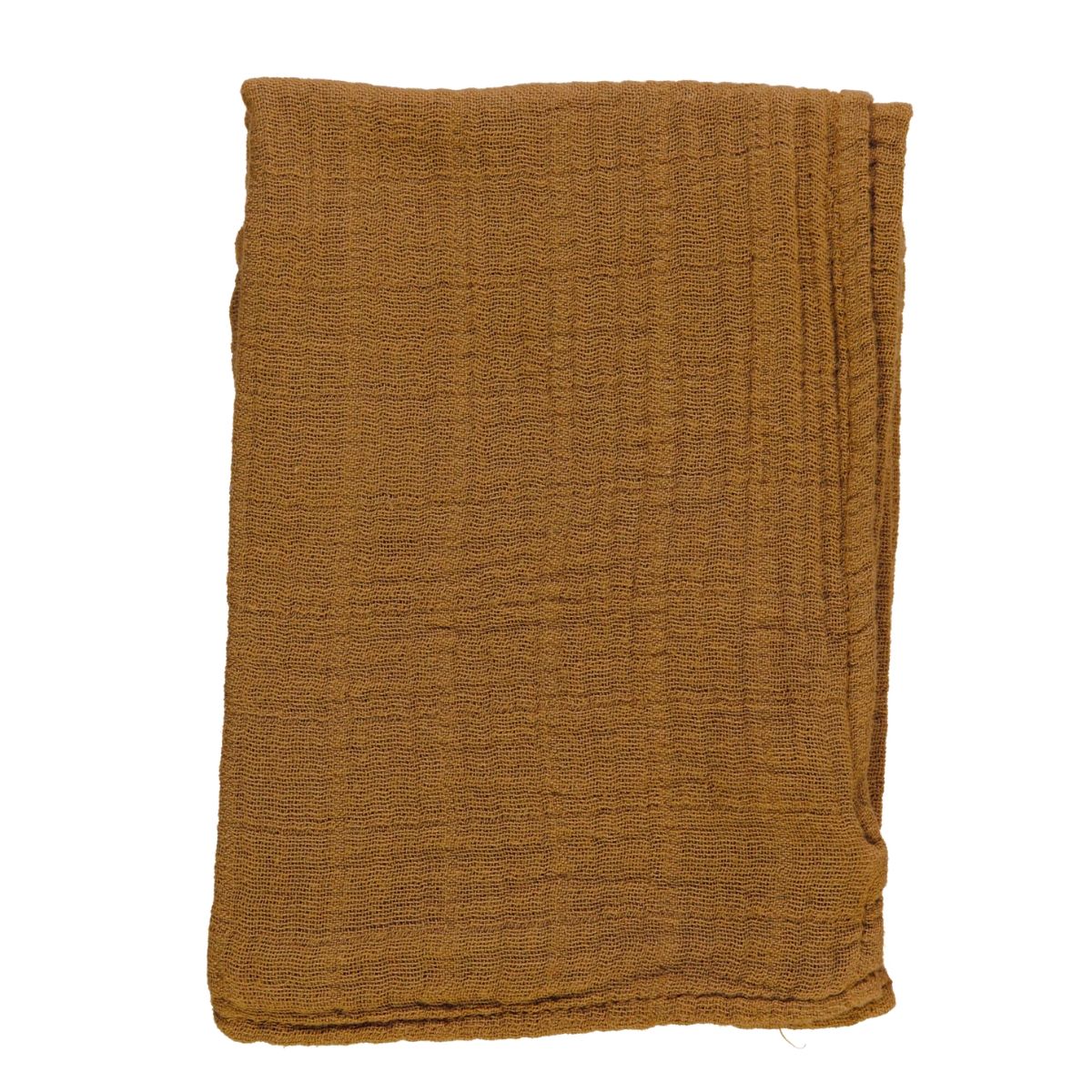 Poudre Organic 100% 有機棉雙層紗萬用小方巾 - 褐色 ❘ 尺寸: 60 x 60 cm