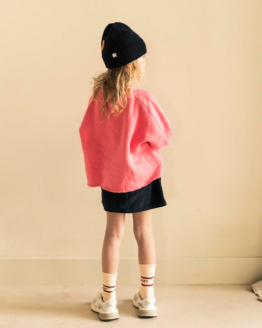 Jenest 100%有機棉燈芯絨膝上A字裙 - 霧黑 5Y~10Y