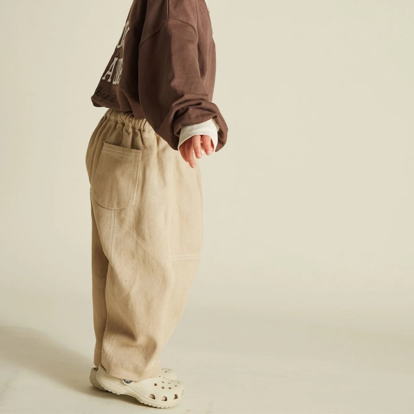 Claude & Co. 100%有機棉長褲 - Sand 1~5Y