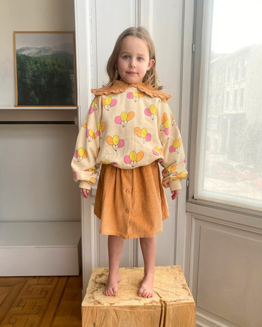 We are kids - 100%有機棉燈芯絨CHEMISE CLARA襯衫- 南瓜橘 ❘ 現貨尺寸: 4-5Y & 6-7Y