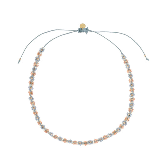 Jenest 花朵項鍊 Water Blue Peach Orange ❘ 尺寸可自行調整 (約適合5Y+/ 成人可戴)