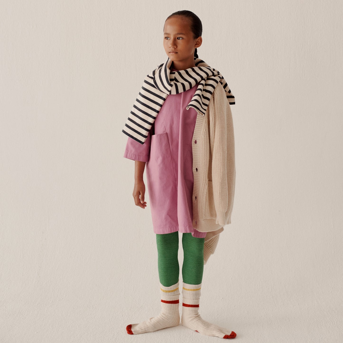 True Artist 100%純棉紫羅蘭繭形洋裝/長版上衣 4Y~9Y