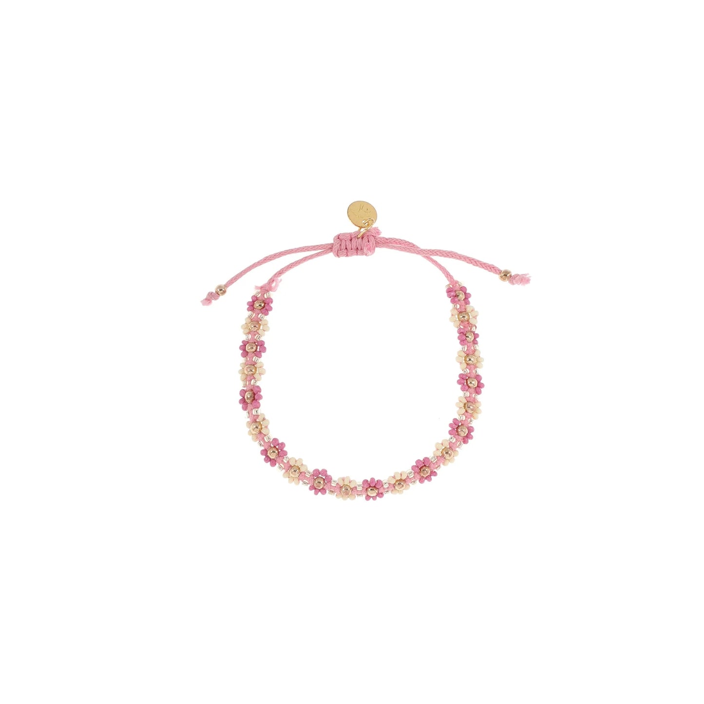 Jenest 花朵手鍊 Soft Yellow Fuchsia Pink ❘ 尺寸可自行調整 (約適合5Y+/ 成人可戴)