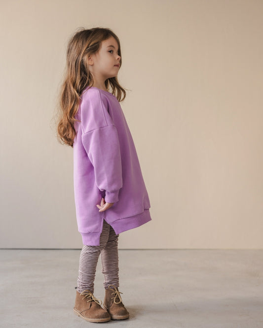 Phil&Phae 100%有機棉長版大學T/洋裝 - bright lilac (3Y~8Y)