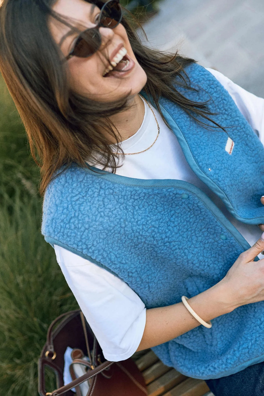 (預購) Happymess 100%美麗諾羊毛背心外套 - adult in ice blue (XS~XL)